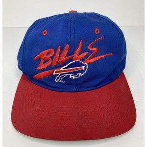 Vtg Buffalo Bills Embroidered Wool Blend Snapback Hat Cap AJD Spell Out Logo